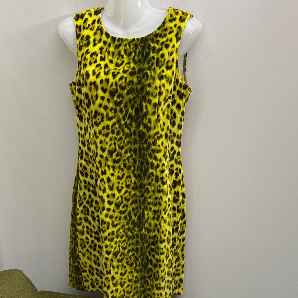 Moschino Vibrant Yellow Animal Print Mini Dress